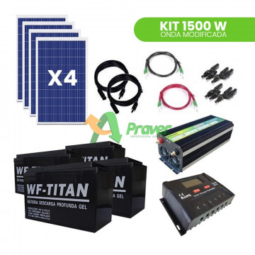Kit Full Off Grid Energia Solar Hogar 1.500W Onda Modificada