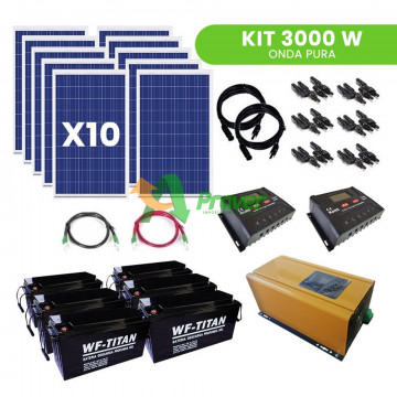 Kit Full Off Grid Energia Solar Hogar 3.000W Alto Consumo
