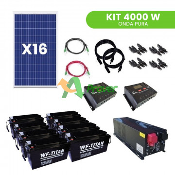 Kit Full Off Grid Energia Solar Hogar 4.000W Alto Consumo