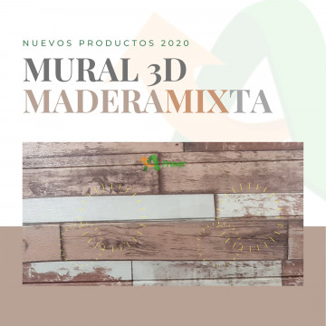 MURAL 3D MADERA MIXTA